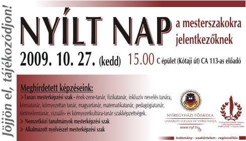 Nyílt nap a Nyíregyházi Főiskolán Nyílt nap a Nyíregyházi Főiskolán