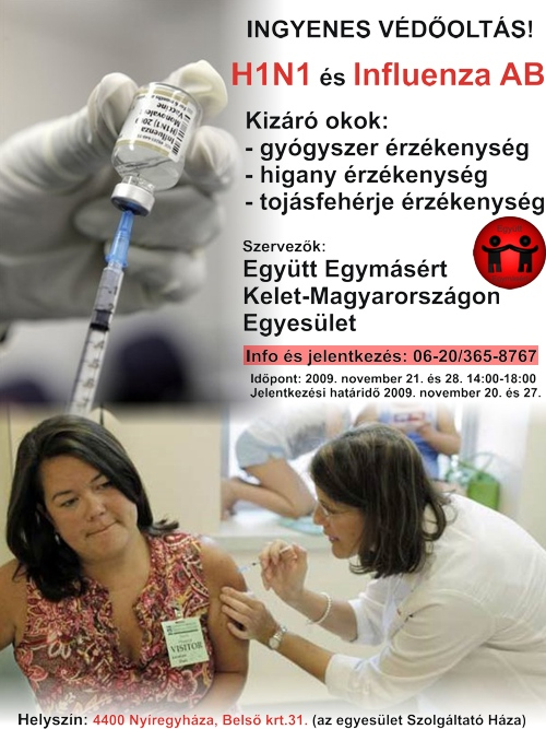 Ingyenes védőoltás akció plakát