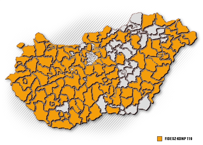 Mandátumok megoszlása az egyéni választókerületekben Mandátumok megoszlása