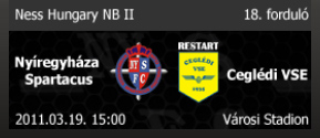 Nyíregyháza Spartacus FC – Restart-Ceglédi VSE szpari