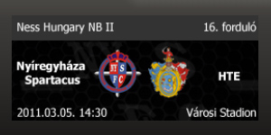 Nyíregyháza Spartacus – Hajdúböszörményi TE : 1-1 Nyíregyháza Spartacus – Hajdúböszörmény