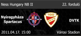 Nyíregyháza Spartacus FC – Diósgyőr FC szpari
