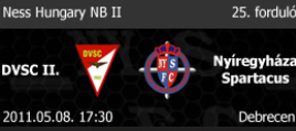 DVSC II – Nyíregyháza Spartacus DVSC II – Nyíregyháza Spartacus